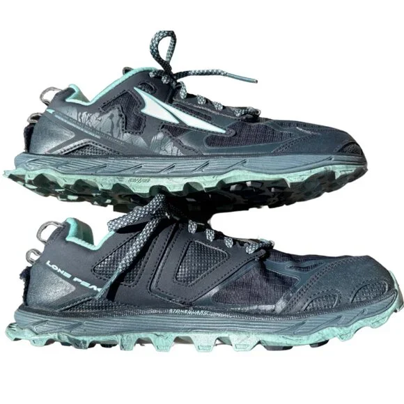 Altra Lone Peak 4.5 Women's Gray Teal Trail Hike Running Shoes Size 10 - Picture 5 of 15